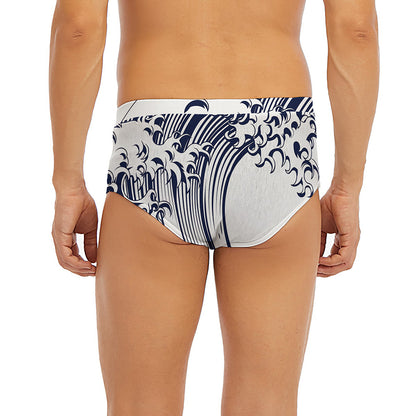 Japanese Kanagawa Wave Print Men's Briefs