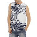 Japanese Kanagawa Wave Print Men's Fitness Tank Top