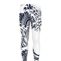 Japanese Kanagawa Wave Print Men's Leggings