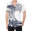 Japanese Kanagawa Wave Print Men's Shirt