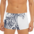 Japanese Kanagawa Wave Print Men's Short Boxer Briefs