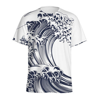 Japanese Kanagawa Wave Print Men's Sports T-Shirt
