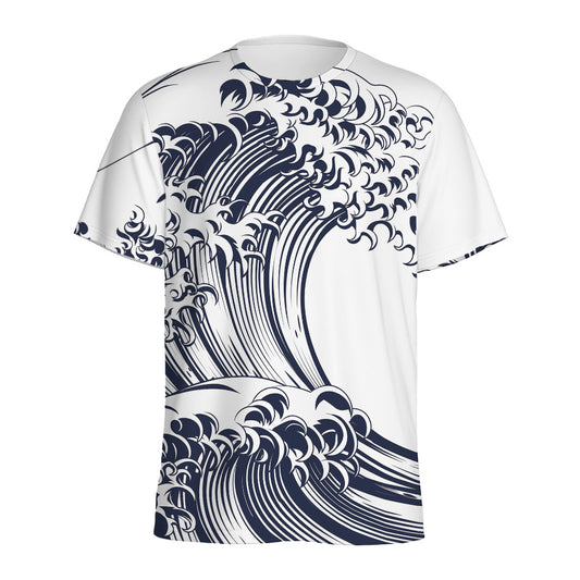 Japanese Kanagawa Wave Print Men's Sports T-Shirt