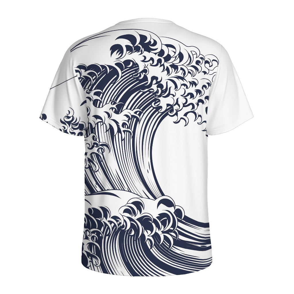 Japanese Kanagawa Wave Print Men's Sports T-Shirt