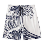 Japanese Kanagawa Wave Print Men's Swim Trunks