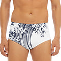 Japanese Kanagawa Wave Print Men's Triangle Swim Briefs