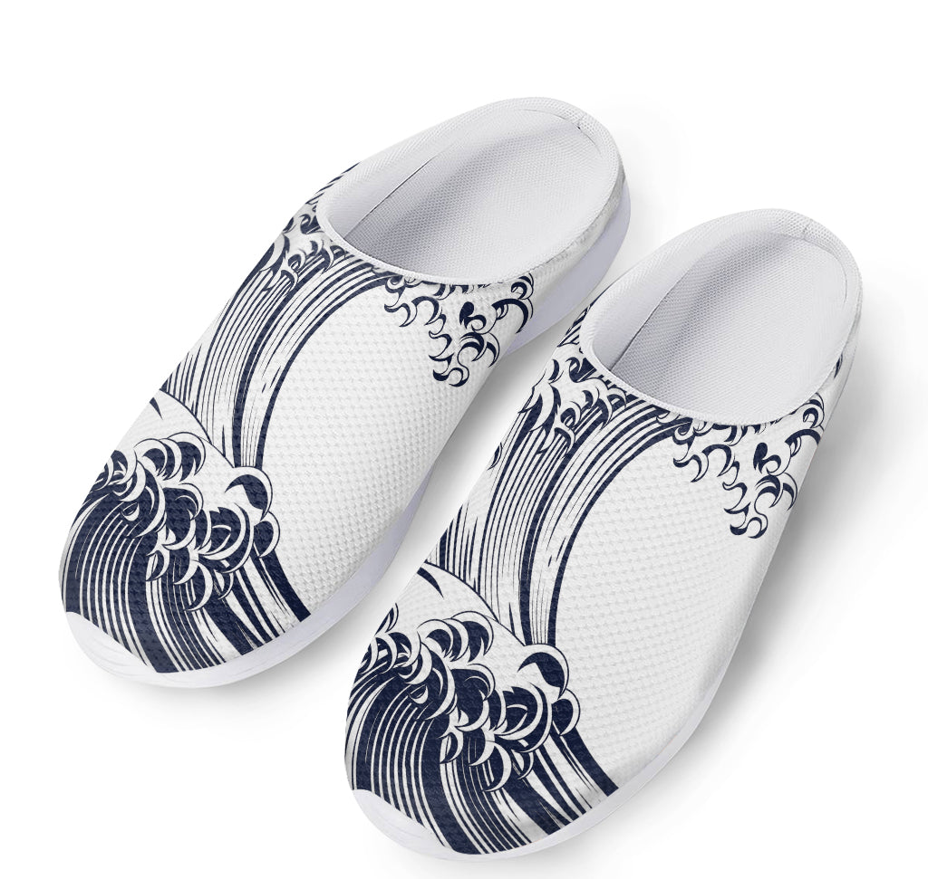 Japanese Kanagawa Wave Print Mesh Casual Shoes