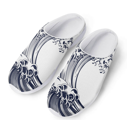 Japanese Kanagawa Wave Print Mesh Casual Shoes