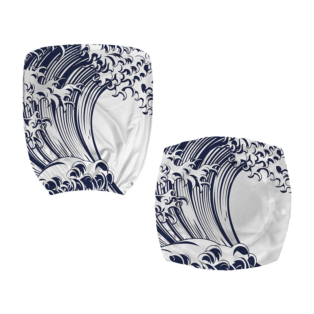 Japanese Kanagawa Wave Print Office Chair Cover
