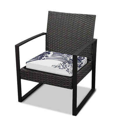 Japanese Kanagawa Wave Print Outdoor Seat Cushion Cover