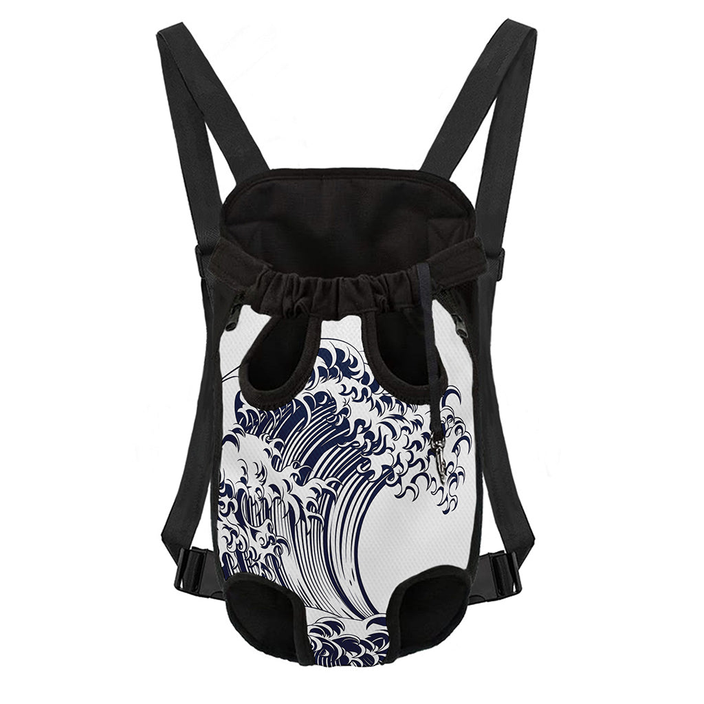 Japanese Kanagawa Wave Print Pet Carrier Backpack