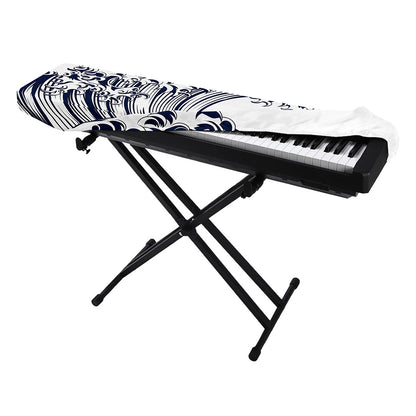 Japanese Kanagawa Wave Print Piano Keyboard Cover