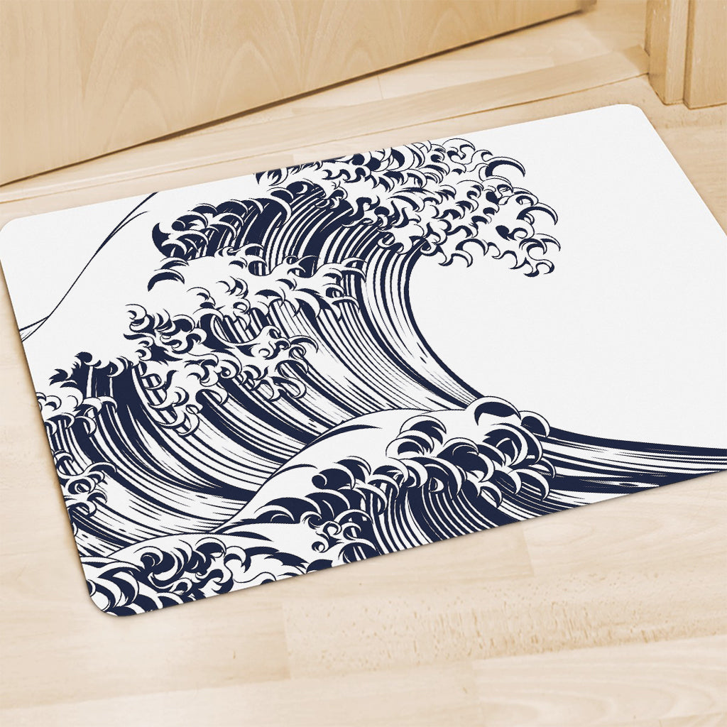 Japanese Kanagawa Wave Print Polyester Doormat