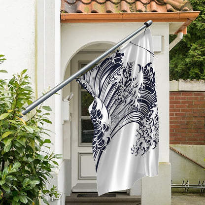 Japanese Kanagawa Wave Print Polyester Flag