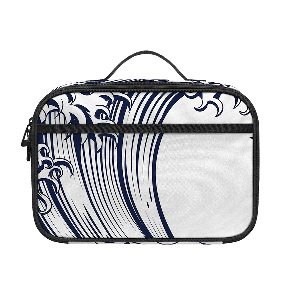 Japanese Kanagawa Wave Print Portable Lunch Bag