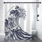 Japanese Kanagawa Wave Print Premium Shower Curtain