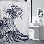 Japanese Kanagawa Wave Print Premium Shower Curtain