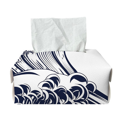 Japanese Kanagawa Wave Print Rectangle Tissue Box Cover