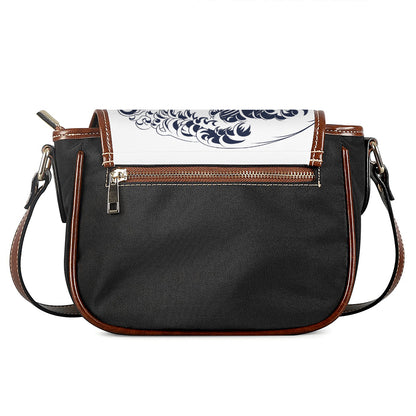 Japanese Kanagawa Wave Print Saddle Bag