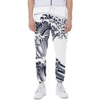 Japanese Kanagawa Wave Print Scuba Joggers