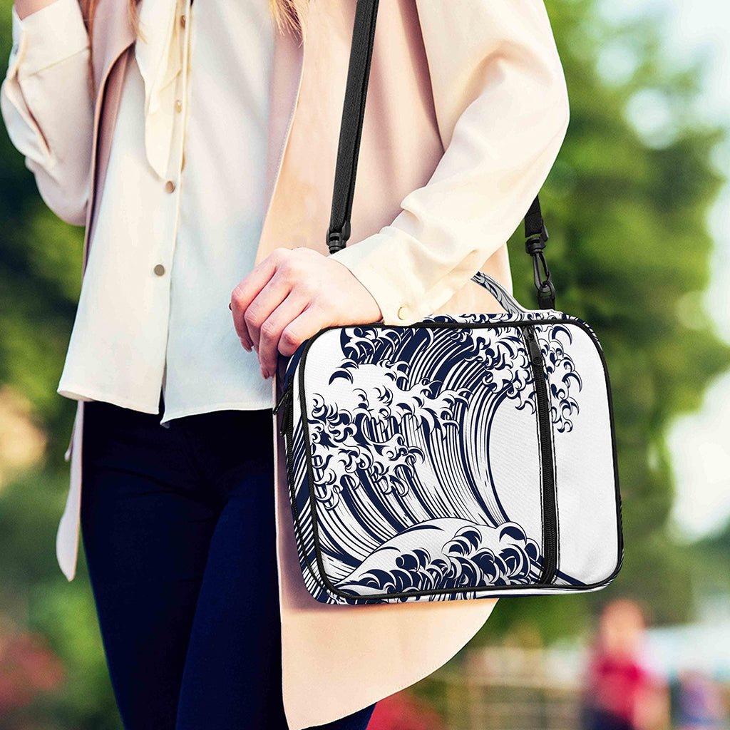 Japanese Kanagawa Wave Print Shoulder Strap Bible Bag