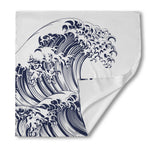 Japanese Kanagawa Wave Print Silk Bandana