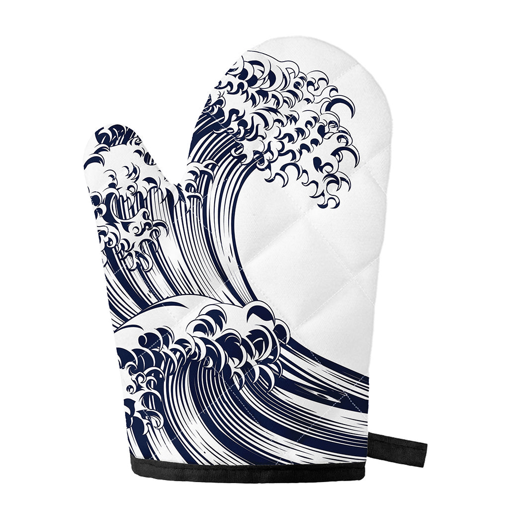Japanese Kanagawa Wave Print Single Oven Mitt