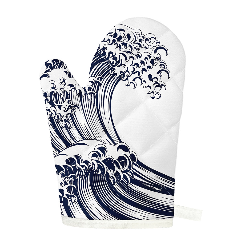 Japanese Kanagawa Wave Print Single Oven Mitt
