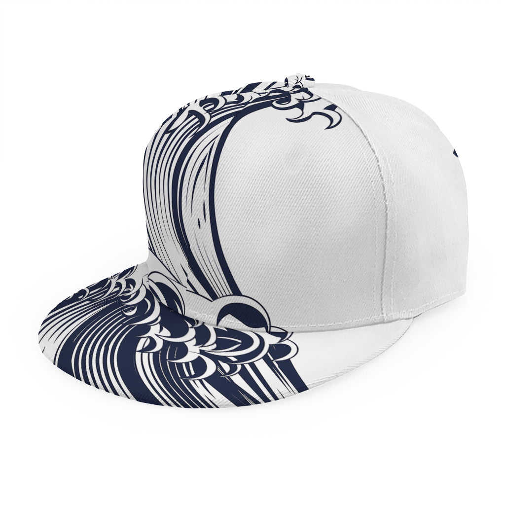 Japanese Kanagawa Wave Print Snapback Cap