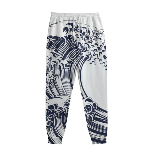 Japanese Kanagawa Wave Print Sweatpants