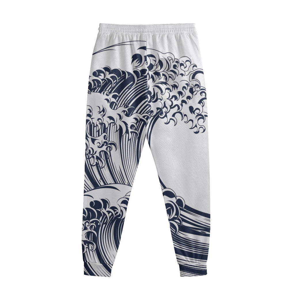 Japanese Kanagawa Wave Print Sweatpants