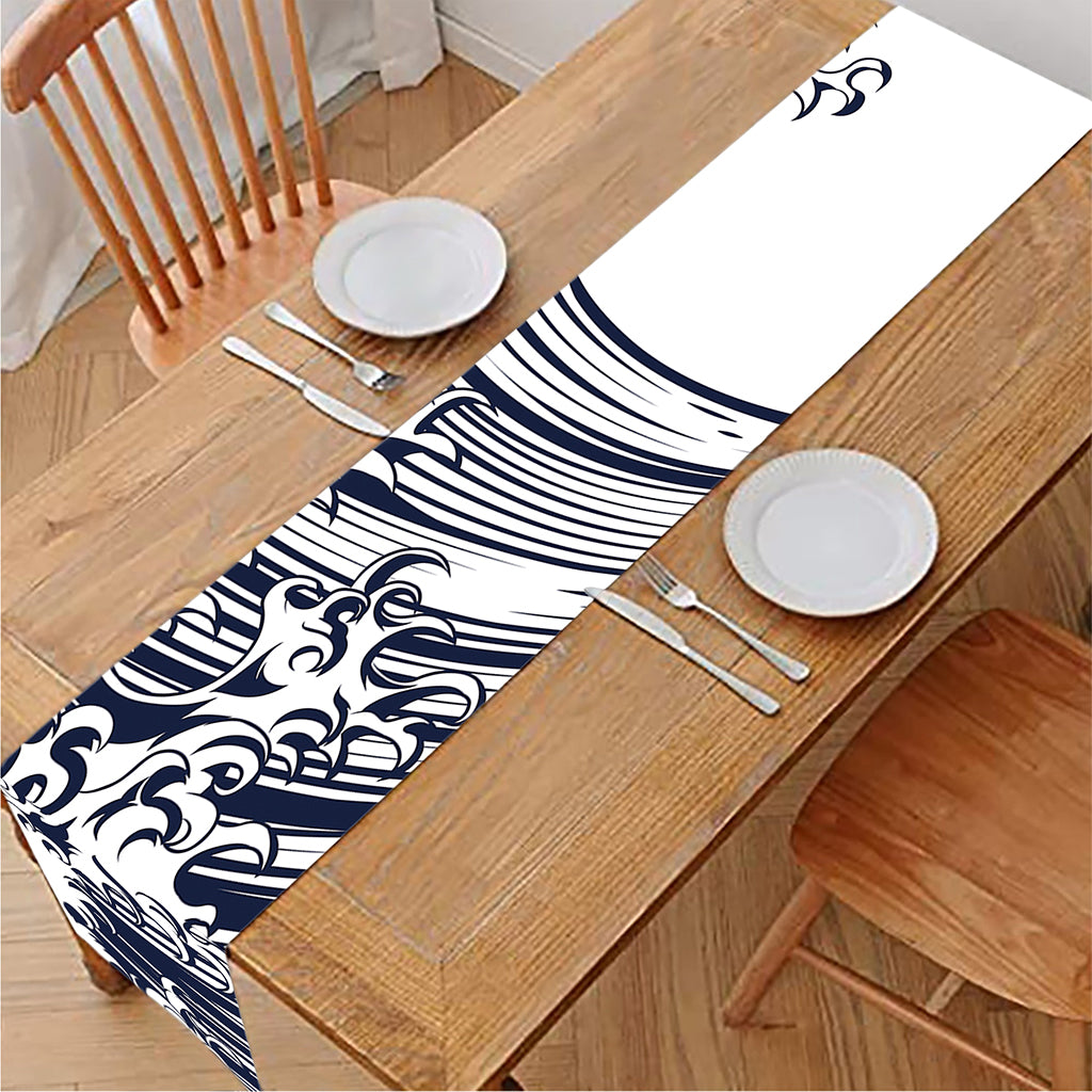 Japanese Kanagawa Wave Print Table Runner