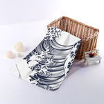 Japanese Kanagawa Wave Print Towel