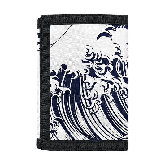Japanese Kanagawa Wave Print Trifold Wallet