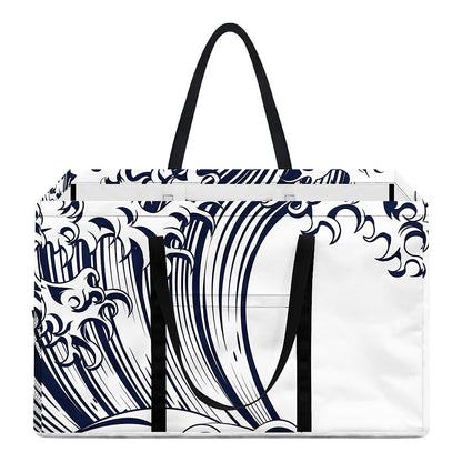 Japanese Kanagawa Wave Print Utility Tote Bag