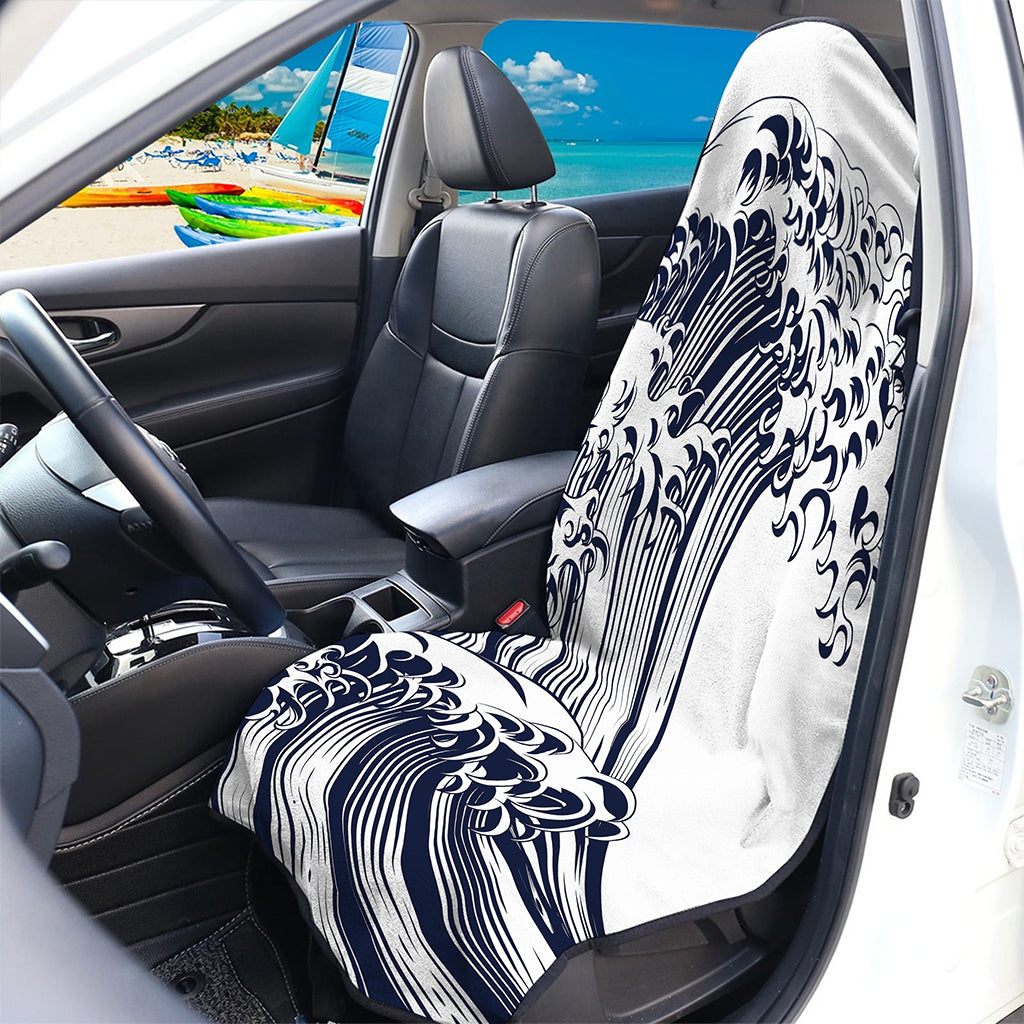 Japanese Kanagawa Wave Print Waterproof Car Seat Cover