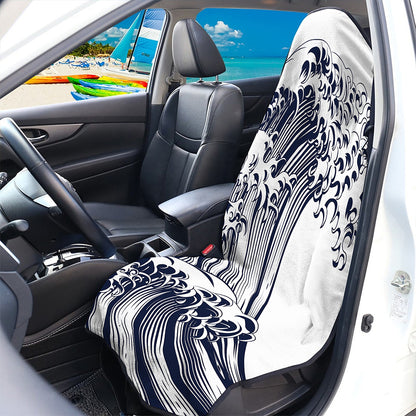 Japanese Kanagawa Wave Print Waterproof Car Seat Cover