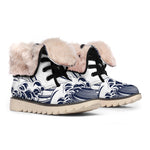 Japanese Kanagawa Wave Print Winter Boots