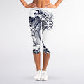 Japanese Kanagawa Wave Print Women's Capri Leggings