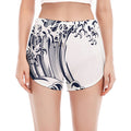 Japanese Kanagawa Wave Print Women's Split Running Shorts