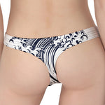 Japanese Kanagawa Wave Print Women's Thong