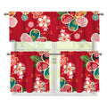 Japanese Kimono Pattern Print 3 Piece Kitchen Curtains