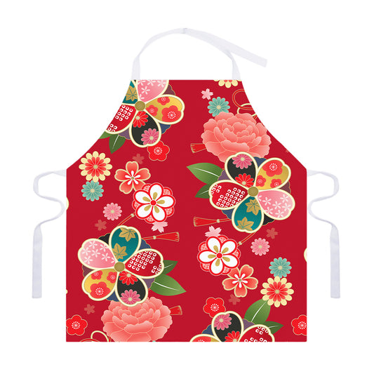 Japanese Kimono Pattern Print Adjustable Apron