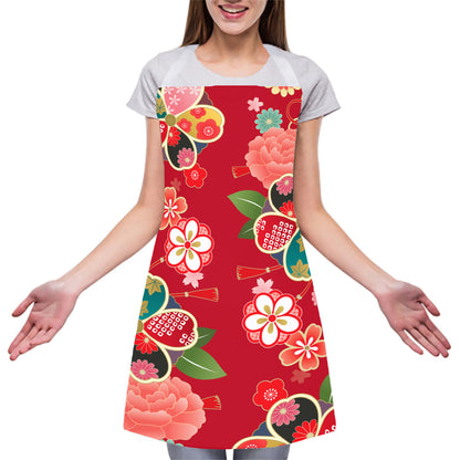 Japanese Kimono Pattern Print Adjustable Apron