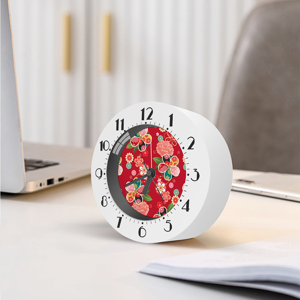 Japanese Kimono Pattern Print Alarm Clock