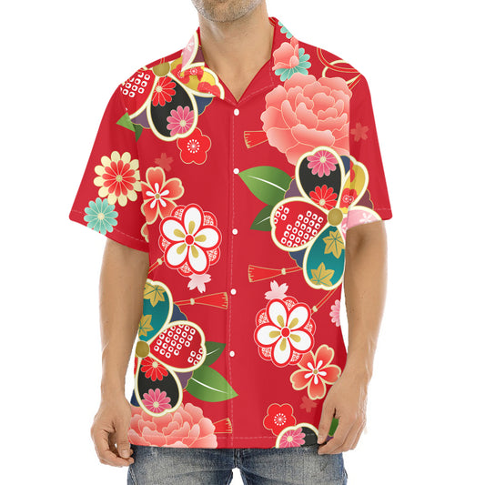 Japanese Kimono Pattern Print Aloha Shirt