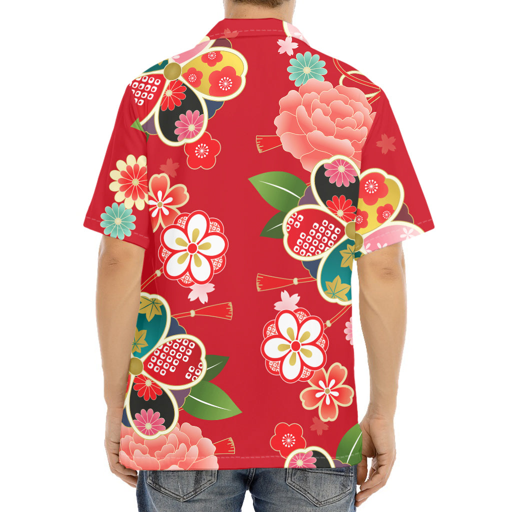 Japanese Kimono Pattern Print Aloha Shirt