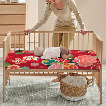 Japanese Kimono Pattern Print Baby Crib Sheet