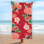 Japanese Kimono Pattern Print Beach Towel