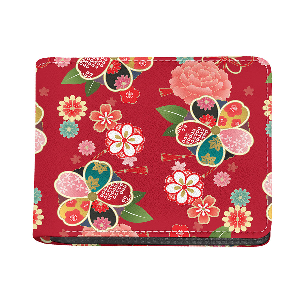 Japanese Kimono Pattern Print Bifold Wallet